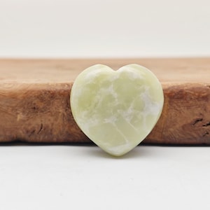 Light Jade Crystal Heart - Gemstone New Jade Heart - Polished Crystal Heart - Heart Chakra - Crystal For Love
