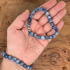 Natural Blue Jasper Tumbled  Bracelet Gemstone - Natural Crystals Bracelets - Crystal Jewelry - Energy Healing - Handmade Jewelry
