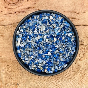 Lapis Lazuli Crystal Chips - Bulk Tumbled Tiny Lapis Lazuli Stones - Semi Tumbled Stone - Mini Bottle Crystal - Bulk Crystal Chips - 3-5mm