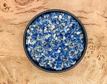 Lapis Lazuli Crystal Chips - Bulk Tumbled Tiny Lapis Lazuli Stones - Semi Tumbled Stone - Mini Bottle Crystal - Bulk Crystal Chips - 3-5mm