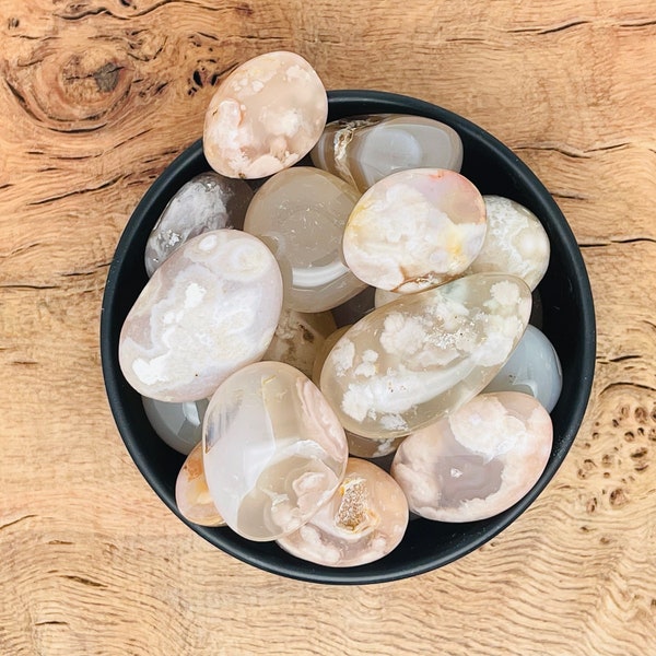 Flower Agate Tumbled Crystal - Cherry Blossom Agate - Healing Stone - Bulk Crystals