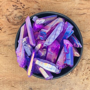 Purple Aura Crystal Point - Rainbow Aura Quartz Point - Gemstone Aura Stone - Wholesale Bulk Crystals