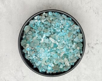 Rohe blaue Apatit Kristall Chips - Mini Flasche Edelsteine - DIY Steine - Schüttgut - 5-7 mm