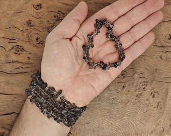 Rauchquarz Armband Edelstein Chips - Natur Kristalle Dehnbare Armbänder - Chip Armbänder - Chakra Heilung Kristall Chip - Armband Armbänder