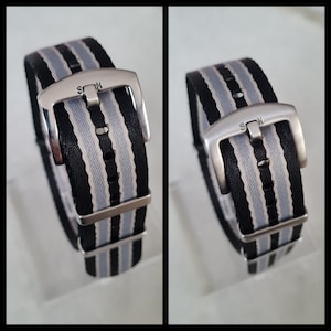 SeaMaster Exceptional 20mm 22mm Watch Strap Buckle Military Ballistic S M Nylon Band James Bond 007 No Time To Die Style Black Khaki Grey