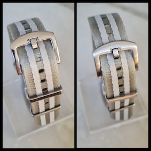 SeaMaster Exceptional 20mm 22mm Watch Strap Buckle Military Ballistic S M Nylon Watch Band James Bond 007 Spectre Style Silver 2x Grey