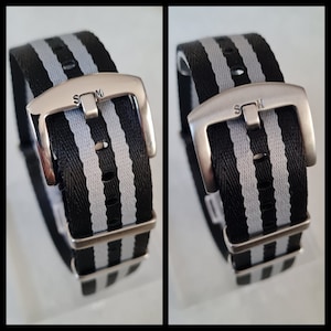 SeaMaster Exceptional 18mm 20mm 22mm Watch Strap Buckle Military Ballistic S M Nylon Watch Band James Bond 007 Style Spectre Black & Grey