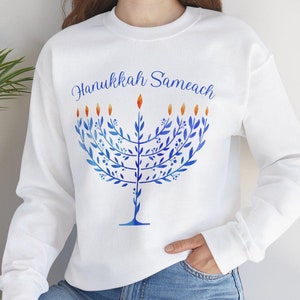 Hanukkah Sameach Hanukkah Sweater Cute Hanukkah Gifts Trendy Hanukkah Sweatshirt Jewish Gifts Menorah Chanukah Hanukkah Menorah Hannukah