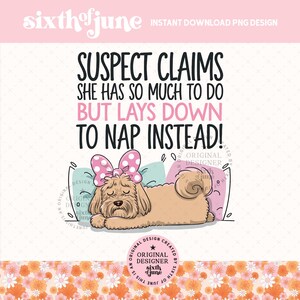 Verdächtige Ansprüche, die sie so viel zu tun hat, Snarky sarkastisches Goldendoodle PNG, mutmaßliche Ansprüche, trendige Frauen frechen Girly Png, lustiges populäres Zitat