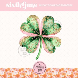 Trébol de cuatro hojas con purpurina PNG para el Día de San Patricio, diseño de sublimación, camiseta con lentejuelas para el Día de San Patricio, transferencia DTF para manualidades