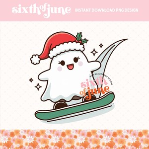 Joli fantôme snowboard PNG, sublimation de Noël, clipart fantôme de snowboard de vacances, illustration de fantôme festif tendance png, pod