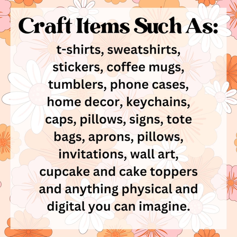 a poster with a quote about craft items such as t - shirts, sweatshi