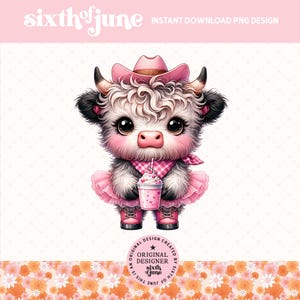 Diseño de sublimación PNG de vaca de las Tierras Altas para San Valentín, vaca de San Valentín de chica campestre, vaca linda de San Valentín del oeste, clipart de ternero de las Tierras Altas