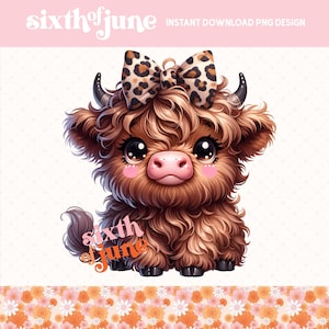 Highland Cow Png, Coquette Highland Cow Design, Western Png, Cow Bundle, Highland Cow Art, Cute Cow Png, Cow Design, Western Sublimation