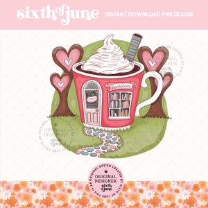 Cute Book Lover PNG Illustration, Trendy Bookshop Clipart, Reading PNG, Bookish Bookstore Sublimation Design, Whimsical Bookworm PNG Clipart