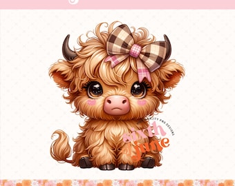 Highland Cow Png, Coquette Highland Cow Design, Western Png, Cow Bundle, Highland Cow Art, Cute Cow Png, Cow Design, Western Sublimation