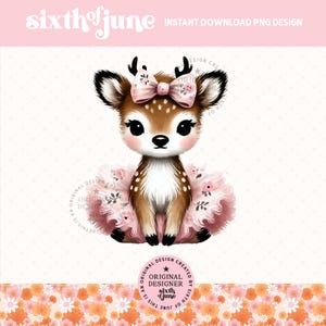 Tutu printanier mignon cerf Png, décoration boisée printanière en sublimation, graphiques d'été pour chambre d'enfant dans les bois, amateur de cerfs png, chemise renard pour enfants, DTF