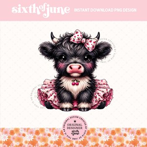 Cute Spring Cherry Highland Cow Png, Decoração de primavera de fazenda, Spring Cow Png, Design de sublimação de vaca Highland, Presente de amante de vaca de camisa feminina Png