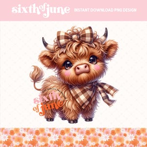 Coquette Highland Cow Png, Highland Cow Design, Western Png, Cow Bundle, Highland Cow Art, Cute Cow Png, Cow Design, Western Sublimation