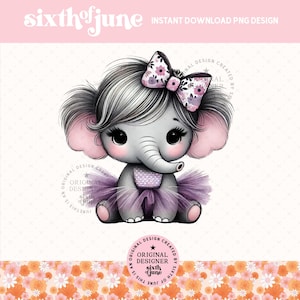 Cute Spring Tutu Elephant Png, Safari Spring Decor Sublimation Design, Summer Jungle Nursery Graphics, Elephant Lover Png, Elephant Tshirt