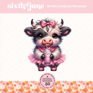 Adorable diseño de sublimación PNG de vaca de las Tierras Altas para San Valentín, vaca de San Valentín de chica campestre, linda vaca de San Valentín del oeste, clipart de ternero de las Tierras Altas