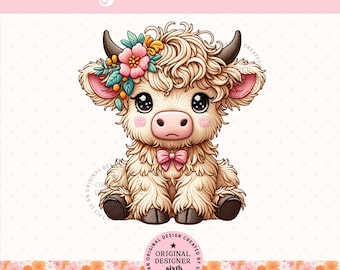 Summer Highland Cow PNG, Beach Cow Sublimation Design, Cute Vacation Cow Shirt PNG, Tropical Cow Clipart, Digital Download