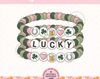 Lucky Coquette Bracelet png, Cute Charm Bracelet png, Girly Lucky Aesthetic png, Clover Bow Design png, Trendy Cute Jewelry png