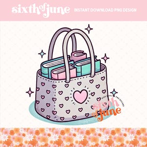 Niedliches Herz Bücher Tasche PNG, trendiges Sublimationsdesign, Buch-Liebhaber Clipart, digitaler Download, niedliche Tragetasche Kunst, Lese Sublimation, Druckkunst