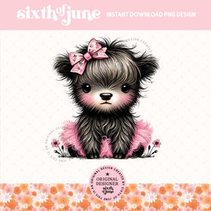 Süßer Frühling Blumen Highland Kuh Png, Bauernhaus Sommer Dekor, Frühlingskuh Png, Highland Kuh Sublimationsdesign, Girly Kuhliebhaber Geschenk Png, DTF