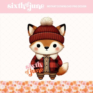 Adorable renard Clipart pour les enfants et les mamans, oeuvre d'art tendance en sublimation de renard, parfait pour les cadeaux et les vêtements, conception numérique PNG, conception de tasse POD
