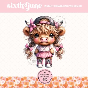 Highland Cow Png, Cute Highland Cow Design, Cow Sublimation, Western Png, Cow Bundle, Highland Cow Art, Western Sublimation, Cow Clipart