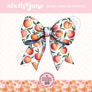 Noeud coquette pêche PNG, téléchargement numérique instantané PNG, conception de t-shirt aux fruits, sublimation de chemise de ferme et conception Dtf, design tendance, POD