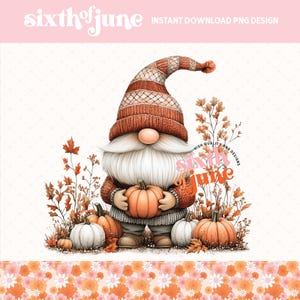 Conception de sublimation de nain d'automne, citrouille d'automne à télécharger au format PNG pour des gobelets, des tasses, des coussins, des oeuvres d'art saisonnières en sublimation pour la récolte d'automne, tendance, POD