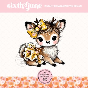 Tutu printanier mignon cerf Png, décoration boisée printanière en sublimation, graphiques d'été pour chambre d'enfant dans les bois, amateur de cerfs png, chemise renard pour enfants, DTF