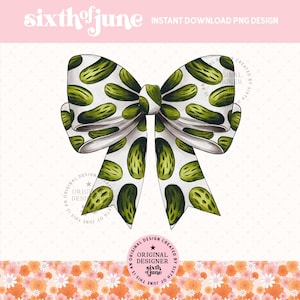 Fiocco con motivo a sottaceti png, sottaceto carino png, fiocco verde Coquette design png, fiocco carino alla moda femminile clipart, estate png, sottaceto clipart, POD, DTF