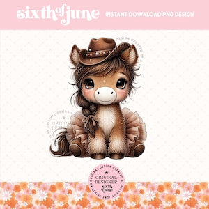 Western Cowgirl süßes Pferd Png, trendiges Sublimationsdesign, süßes Landmädchen Clipart, Frühling Bauernhof Tiere Png, Pferd Shirt Pferdeliebhaber Geschenk