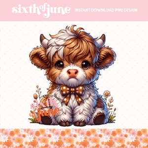 Trending Highland Cow Design, Highland Cow Png, Western Png, Cow Bundle, Highland Cow Art, Cute Cow Png, Cow Design, Western Sublimation