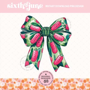 Cornichon motif noeud Png, cornichon mignon Png, coquette verte noeud design Png, joli noeud girly tendance Clip Art, été Png, clipart cornichon, POD, DTF