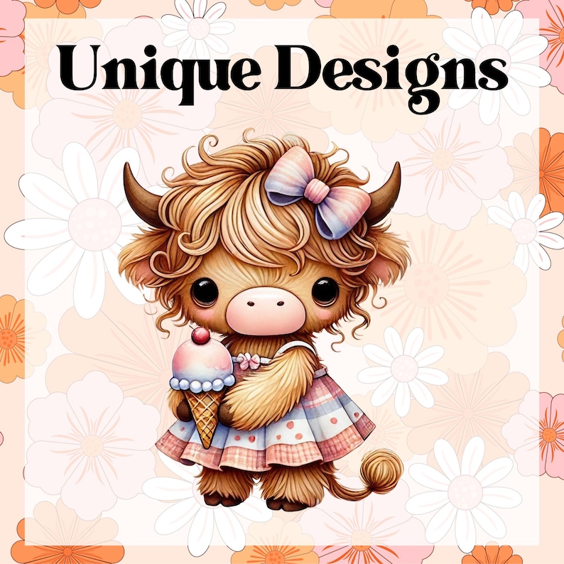 a cute little cow with a big bow on her head