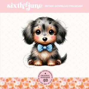 Süße Dackel Welpen Png, Hundeliebhaber Geschenk Designs, Hundemama Sublimation, Tier Haustier Einladung Grafiken, Hunderasse Tshirt Png, DTF, POD