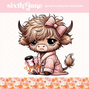 Highland Cow Clipart, Anti-Social Introvert Png, Coffee Lover Png, Highland Cow Lover PNG, Cute Animal Clipart, Printable Design for T-Shirt