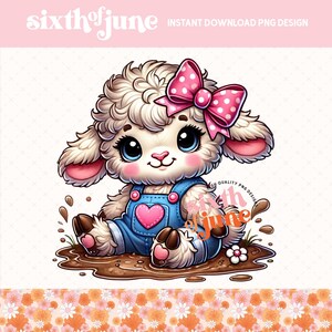 Baby Lamb Png, Farm Animal Png, Farm Png, Cute Muddy Lamb Png, Lamb Clipart, Adorable Baby Sheep, Digital Download Art, Trending PNG, POD