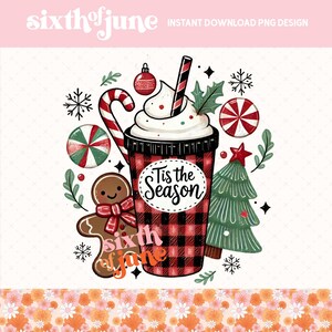 Tis The Season PNG Tumbler Sublimation Design, Boże Narodzenie Holiday Art Digital Download Piernik Mięta pieprzowa Kakao Trendy png, pod, dtf