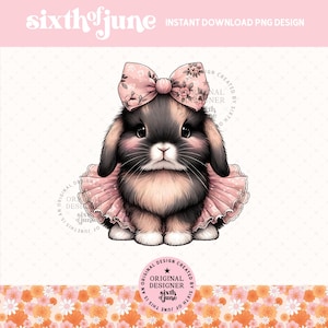Lapin printanier mignon png, sublimation de lapin, clipart lapin tendance, conception de t-shirt lapin pour filles, cadeau pour amoureux des lapins, conception d'invitation, POD