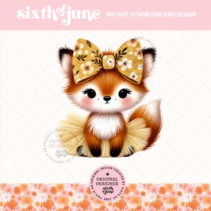 Tutu de printemps mignon renard png, sublimation de décoration printanière des bois, graphiques d'été pour chambre d'enfant en forêt, amateur de renard Png, chemise enfant renard, DTF