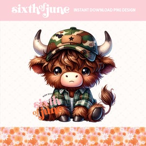 Cute Highland Cow Png, Highland Cow Design, Cow Sublimation, Western Png, Cute PNG Cow, Trending Highland Cow Art, Western Sublimation, POD