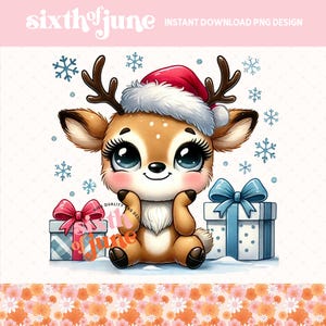 Watercolor Quirky Reindeer Clipart, Funny Reindeer PNG, Christmas Reindeer PNG, Junk Journal Design, Funny Christmas Sublimation, Deer Png