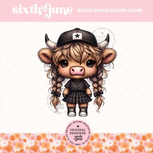 Highland Cow Png, Cute Highland Cow Design, Cow Sublimation, Western Png, Cow Bundle, Highland Cow Art, Western Sublimation, Cow Clipart