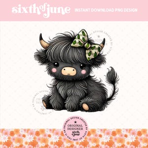 Highland Cow Png, Coquette Highland Cow Design, Western Png, Cow Bundle, Highland Cow Art, Cute Cow Png, Cow Design, Western Sublimation