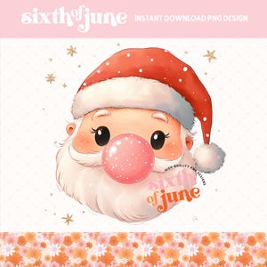 Papai Noel soprando chiclete PNG, design de sublimação de Natal, decoração de Natal, impressão de arte divertida de Papai Noel, presente de clipart de Natal, PNG em alta